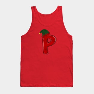 Letter P - Christmas Letter Tank Top